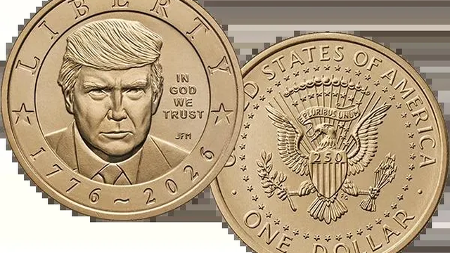 米国はドナルド・トランプ大統領の肖像をあしらった1ドル硬貨を発行した。